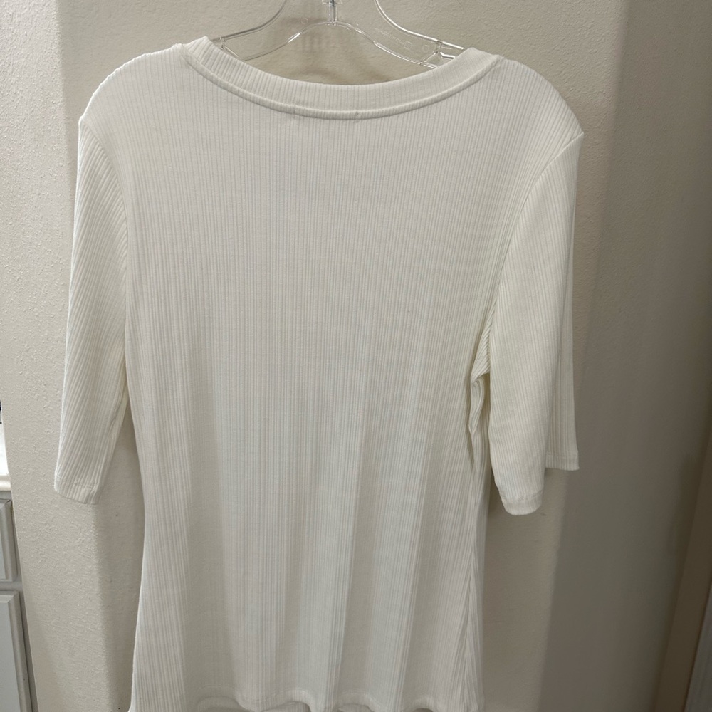 White, PureGood, Ribbed Top, Size Large - Picture 2 of 2